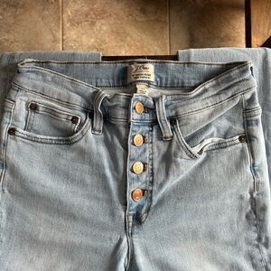 J. Crew High Rise Toothpick Skinny Jeans Button Fly